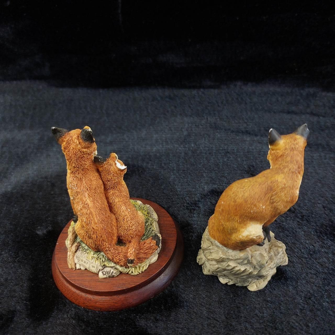Border Fine Arts Fox Figurines: Fox & Cub, Vantage Point, damage ear 1990 & 19944