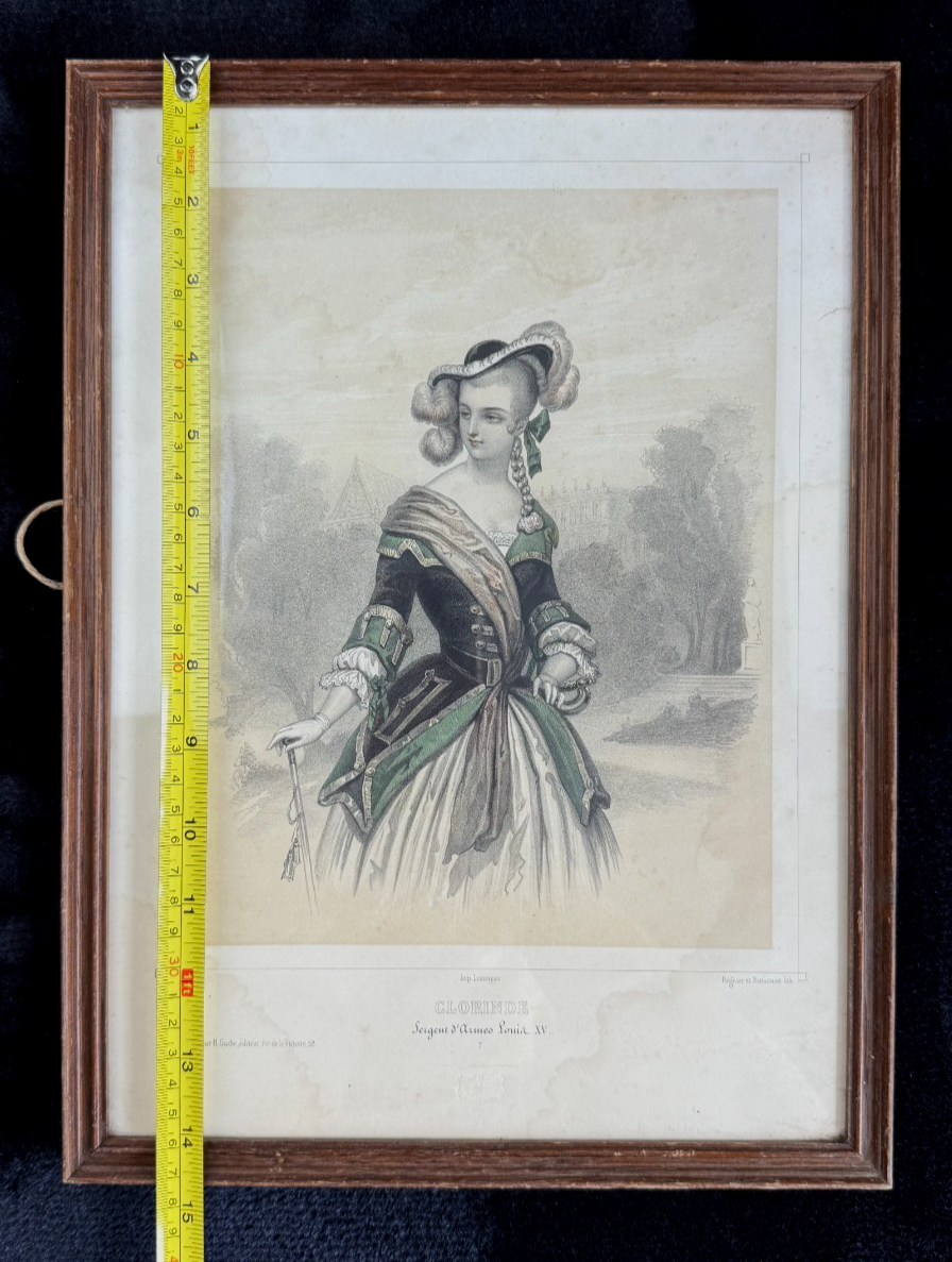 A Touch of French Elegance: Antique Rare "Clorinde" Print by Numa Paper Medium.10
