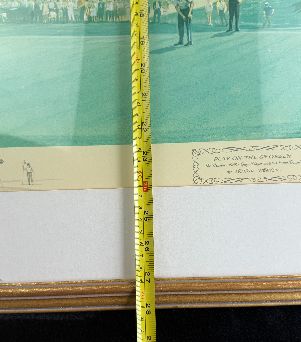 "Play on the 6th Green" Masters The 1968 Golf Print by Arthur Weaver 28" signed11