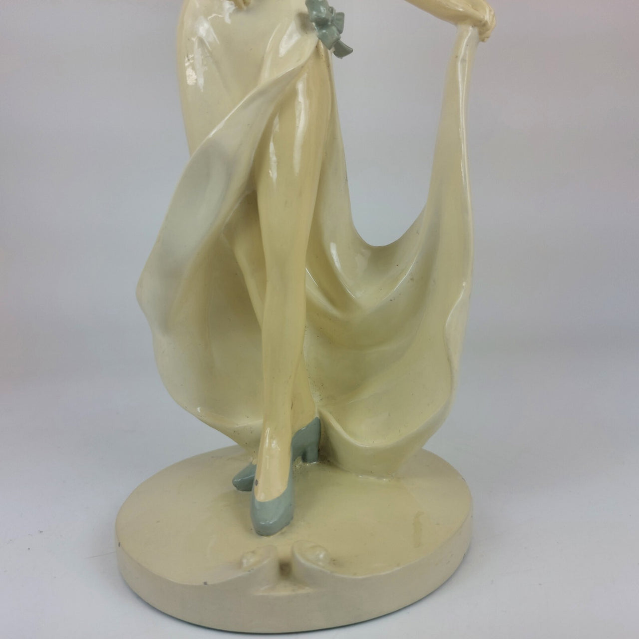 Rare Elegant Vintage Ceramic Figurine,  9" Lady with Flowers 14