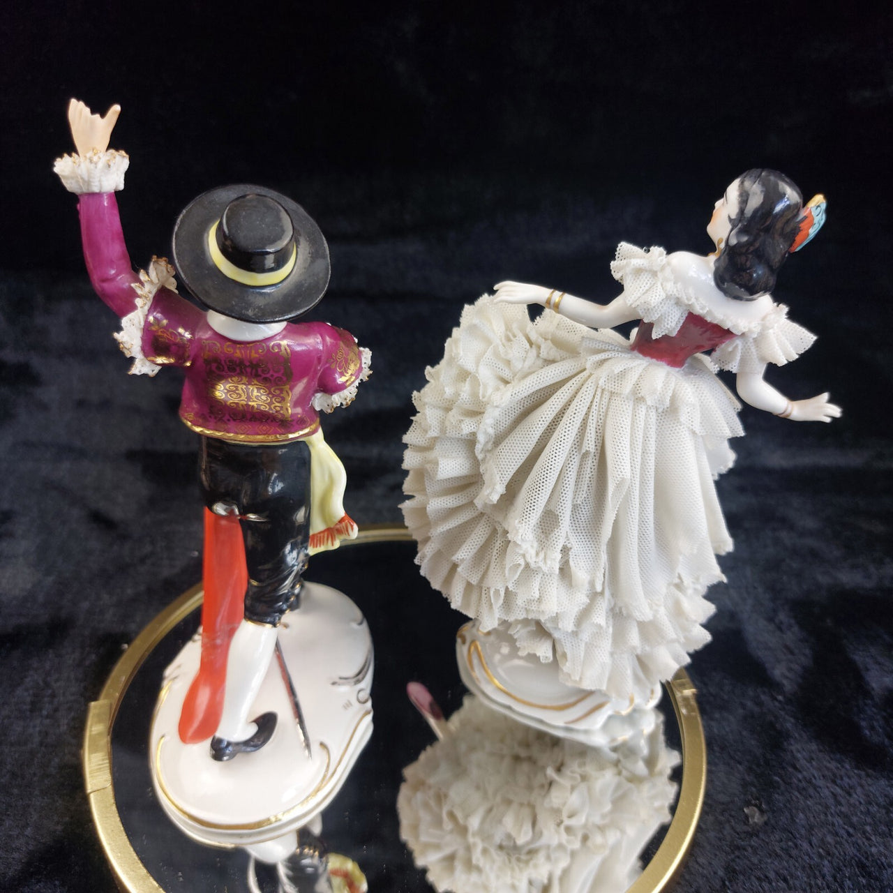 Alka Dresden Deco German Porcelain Torero Spanish Pair Dancer chip see pics 13