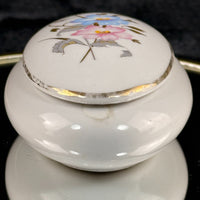 Thumbnail for Pâte MPA de Limoges France Oval Trinket Box Jewelry Casket Floral Gold Trim see10