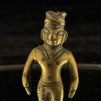 Thumbnail for Antique 1800s Brass Tribal Figurine India Folk Art Deity Statue Handmade de 2.5”3
