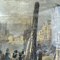 Thumbnail for Antique c.1830 Hand-Coloured Engraving Print Bristol Harbour Lambert & Collard7