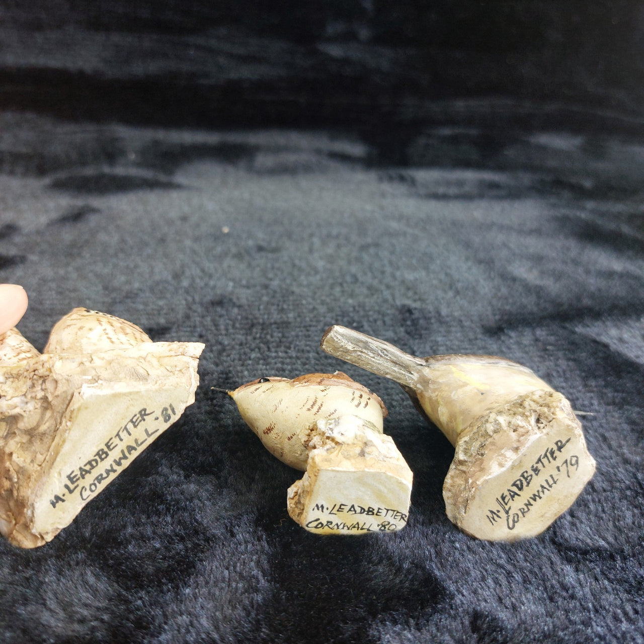 M Leadbetter Cornwall Bird Figurines â Set of 3 Wrens & Robin, 1979â81 Handc9