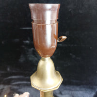 Thumbnail for Vintage Brass Lamp Table Good Patina EU Plug Classic Electric Light 15