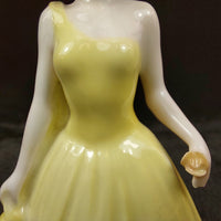 Thumbnail for Porcelain Coalport stunning lady Figurine yellow - Cindy Mint collectable 3