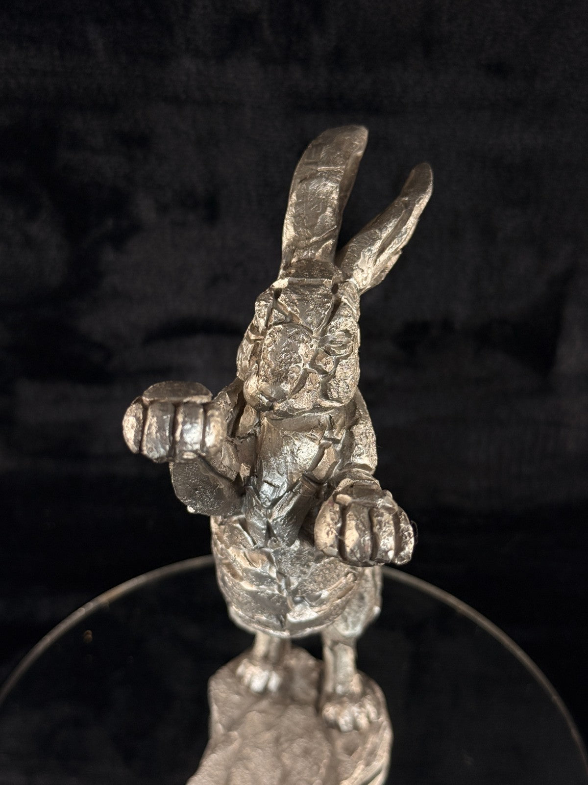 Edge Sculpture Metallic Boxing Hare Statue by Andrew Hull Metal Finish 13" large8