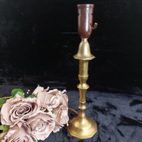 Thumbnail for Vintage Brass Lamp Table Good Patina EU Plug Classic Electric Light 15