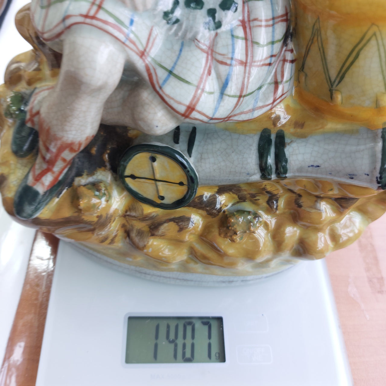 Antique Style Staffordshire 11" Pottery Figurine Sleeping Scotsman Decor14
