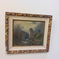 Thumbnail for 19th L. Century Henry Oil painting Castle Study 44×36cm See Gold Frame Antique.3