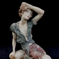 Thumbnail for Giuseppe Figurine Armani Couple repaired Flower & Arm Rustic 30cm Resin Italian.6