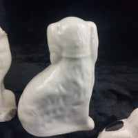 Thumbnail for Staffordshire Dog Figures Trio White Black , 7.5 in, 4.5 in Handpaint 9.5
