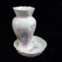 Thumbnail for Aynsley Little Sweetheart Vase with Underplate Floral Bone China United Kingdom2