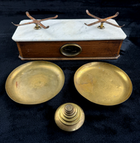 Thumbnail for Rare Antique Victorian Apothecary Balance Scale with Marble Base & Brass Weight2