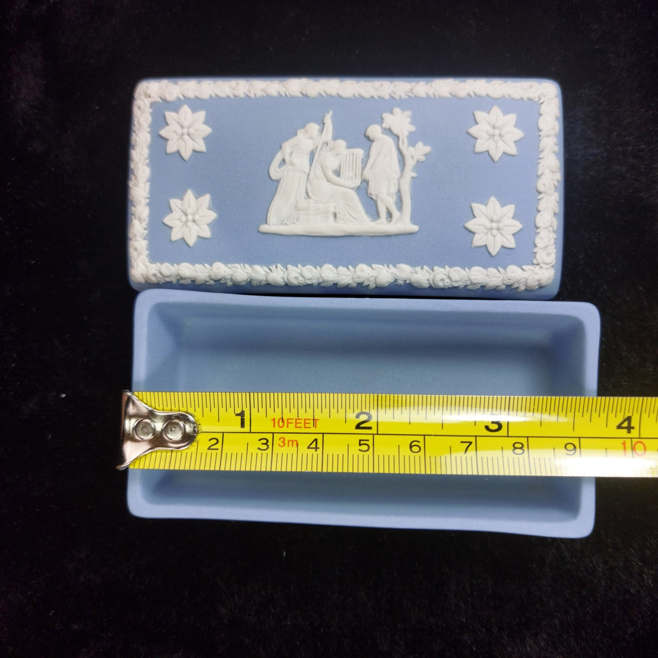 Wedgwood Blue Jasperware - Trinket Box & Plate Set Rectangular Pottery/ Ceramic14