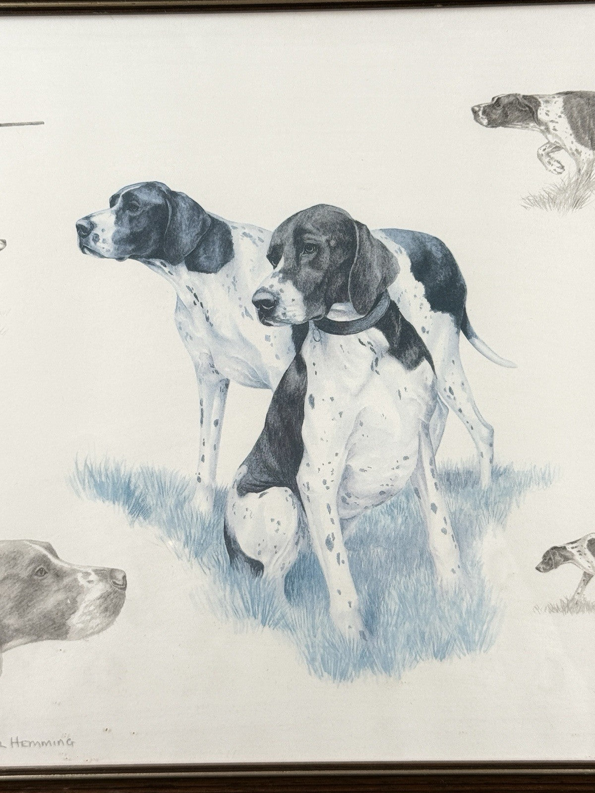 Nigel Hemming Hunting Dogs Pointer Print – Framed English Sporting Dog Art2