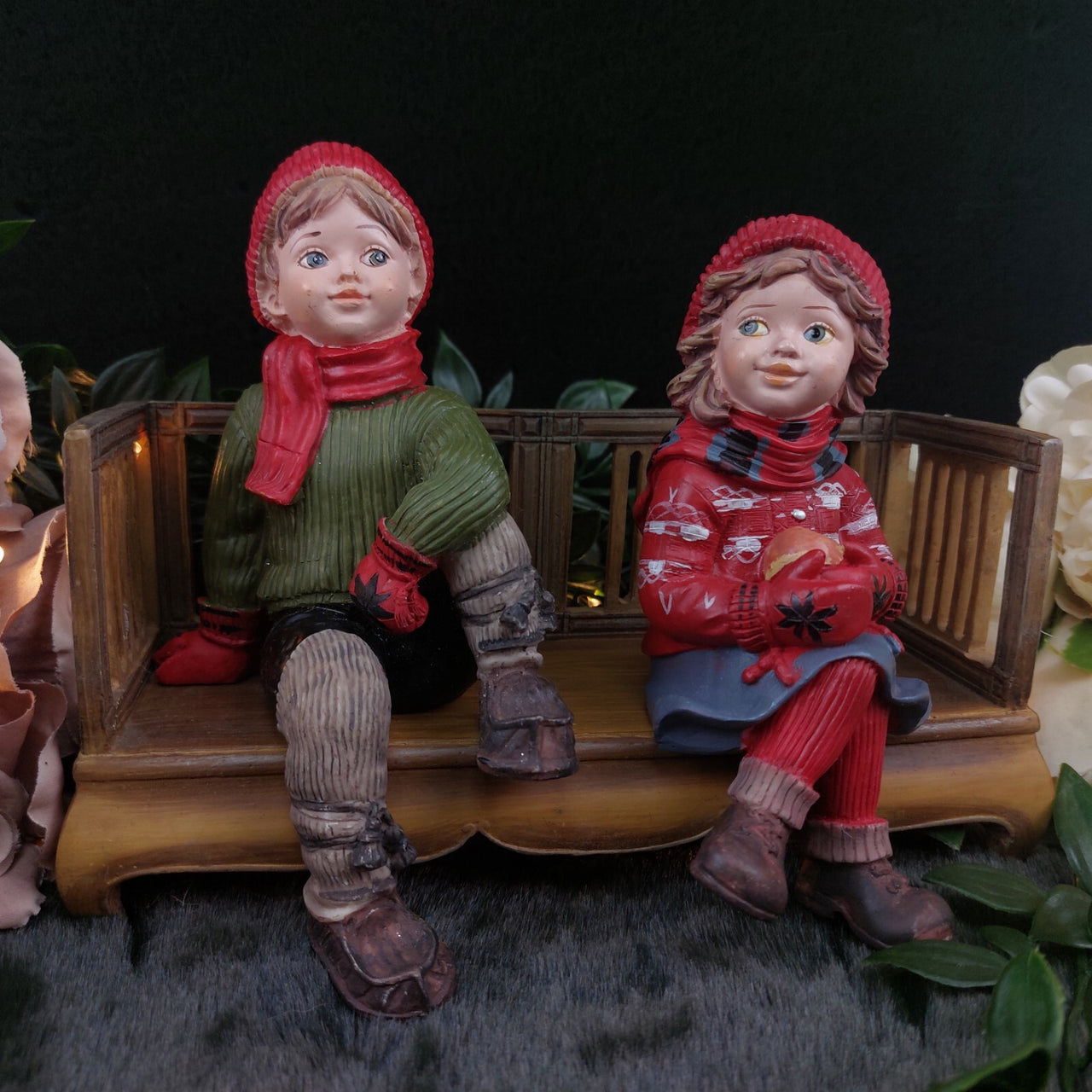 Candy Designs Rare Norway Children Figurines Set – Mixed Conditions, With Bench 12