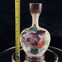 Thumbnail for Milk Bohemian Glass Vase Floral Enamel 8” Antique Art Nouveau Style decor China8