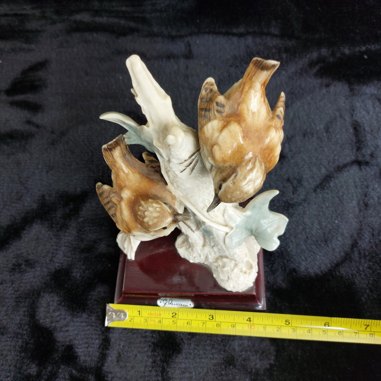 G.Armani Twin Birds Figurine  Italian Capodimonte Porcelain Signed 6.5” gift2