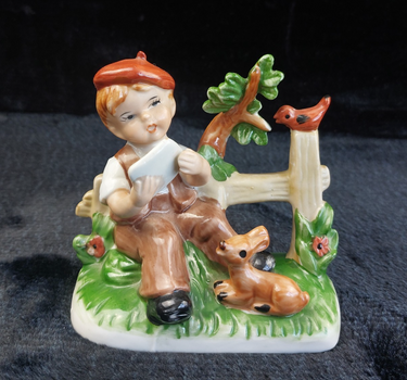 1875 PM&M Antique German Treasure Masters Bisque Porcelain Little Boy Figurine0