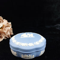 Thumbnail for Wedgwood Blue Jasperware Trinket Box – Vintage   Classical Design  England4