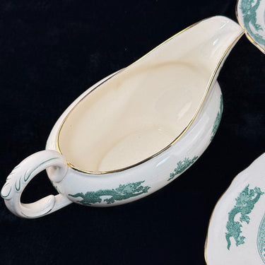 Royal Cauldon England Green Dragon Serving Set x6 – Vintage Ironstone China1