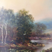 Thumbnail for Original Oil on Canvas River Painting – Signed by E. Walker, Landscape See Pics6