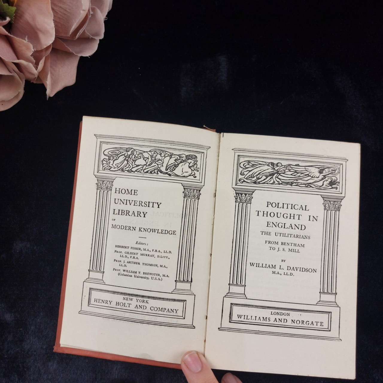 Political Thought: 1915 The Utilitarians by W.L. Davidson book Home University8