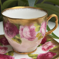 Thumbnail for Royal Albert Old English Rose Trio Set Cup Saucer Plate Pink Red Floral Gilded.2