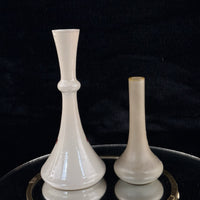 Thumbnail for Vintageantique Hand Painted Milk Glass Bud Vase pair Floral Motif Blue Enamel7