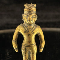 Thumbnail for Antique 1800s Brass Tribal Figurine India Folk Art Deity Statue Handmade de 2.5”9