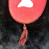 Thumbnail for Capodimonte 1960s - Velvet Red & Ceramic Wall Plaques decor, Made In Italy.9