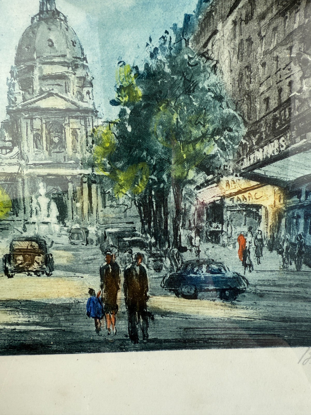 Parisian Street Scene Watercolors -Etchings by "Bauss" and "Lassu" Set of 27