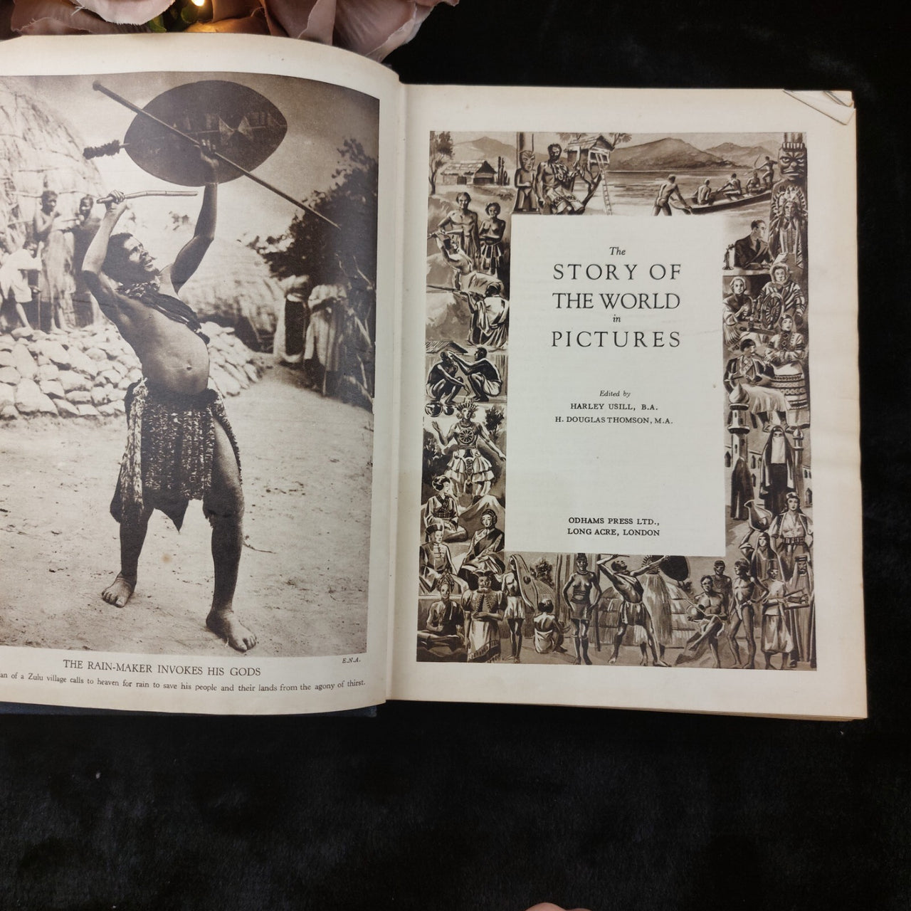1934 The Story of the World in Pictures Edition Hardback Harley decor vtg book.3