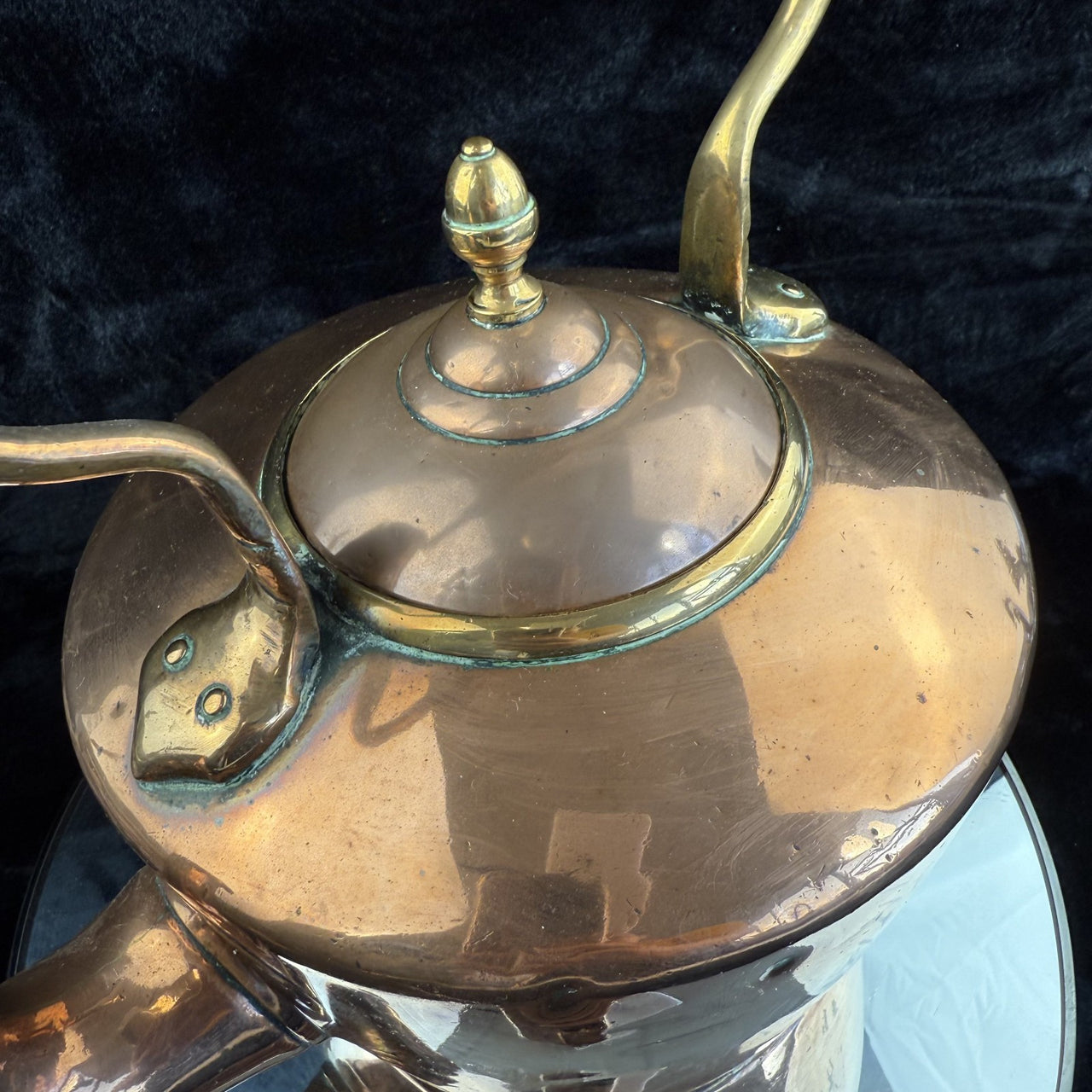 Antique Large Copper Kettle with Brass and Copper Handle - English Country House5