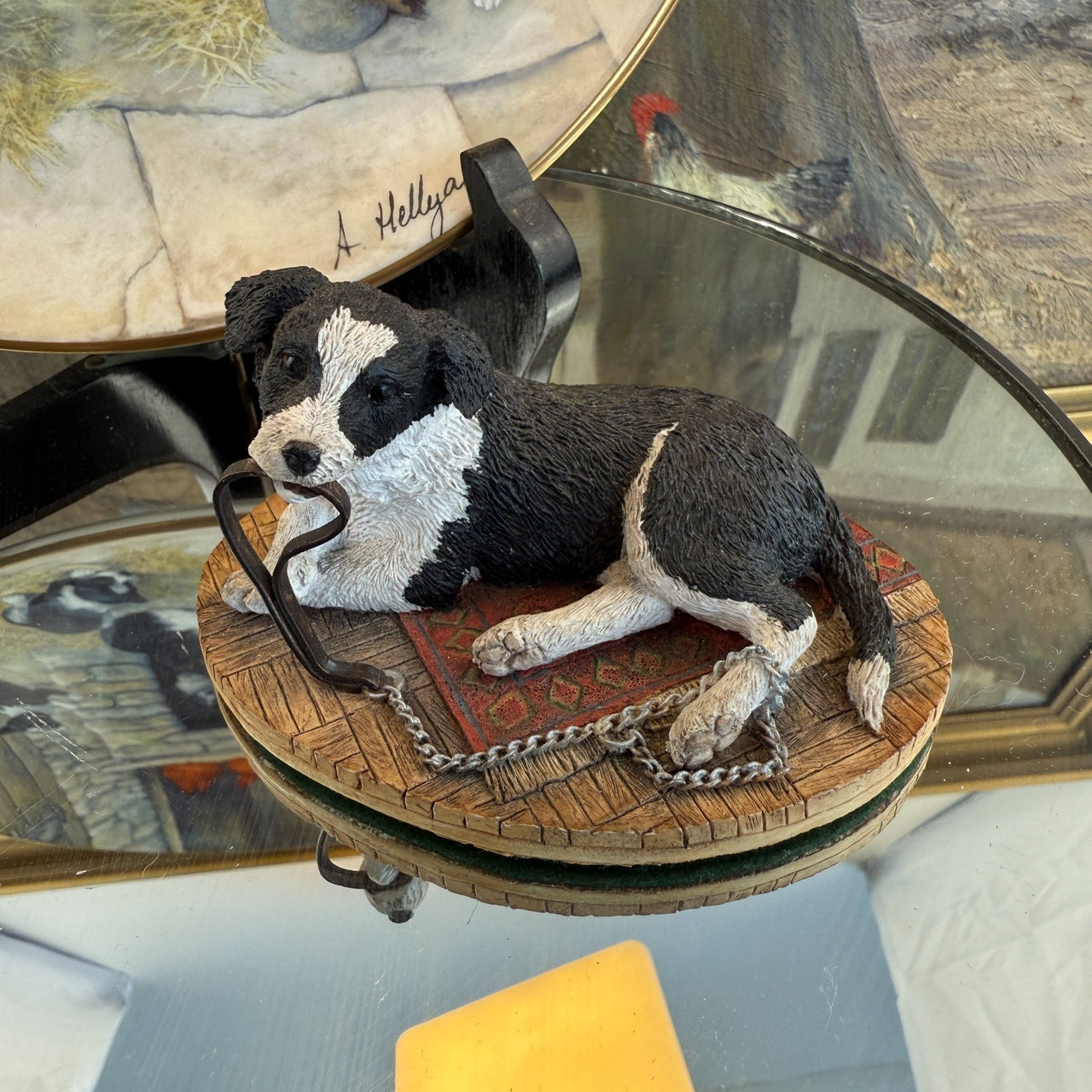 Border Arts Fine Collie Collection Jock's Pride Plate & Two Figurines,box Resin.2