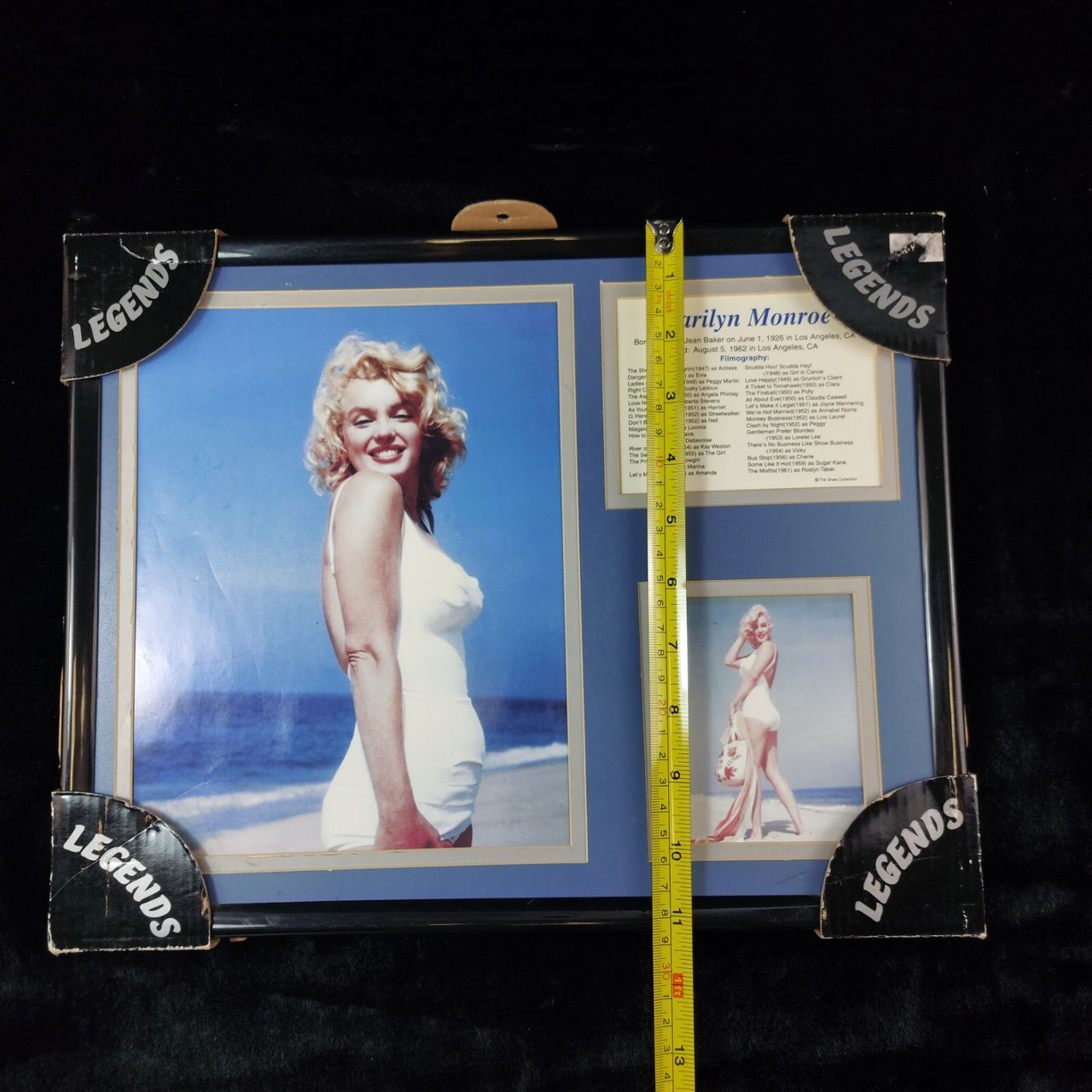 Marilyn Monroe "Legends" Collectible Plaque  14*11 1 Filmography & Beach Photos7