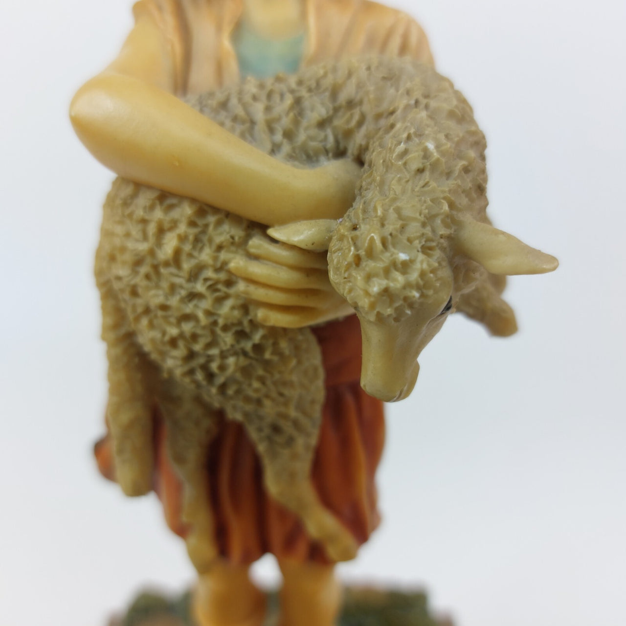 Resin Figurine of Girl Holding Lamb on Marble Base 1455 gr 9.75" decor.7