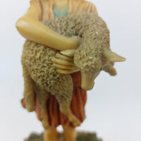 Thumbnail for Resin Figurine of Girl Holding Lamb on Marble Base 1455 gr 9.75