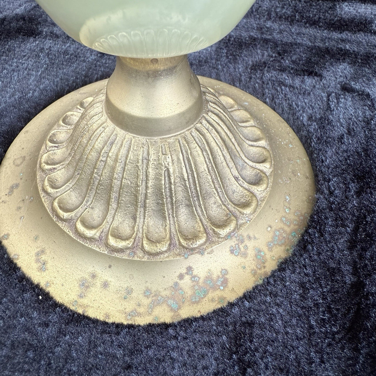 Pair of Brass & Green Onyx Marble Urn Vases Ornate Handles Decorative 35cm14