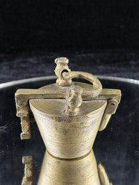 Thumbnail for Antique Indian Brass Travel Nesting Cups with Lidded Case â 5 Pc Set 646g Scal8