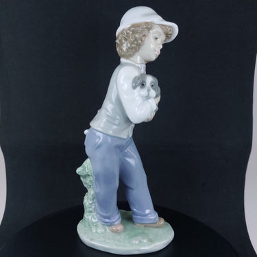 Lladró Nao 'Best Buddies' Porcelain Figurine - Boy & Puppy, 7¾ Inches.1