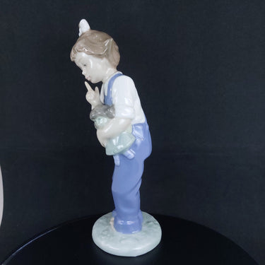 NAO Lladró Handmade Porcelain Girl  18.5 cm  Collectible Figurine  Blue Dress 1