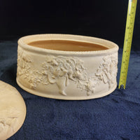 Thumbnail for Antique 1800s Wedgwood Yellow Jasperware Game Dish - Little crack & chips China.14