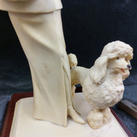 Thumbnail for Vintage Vittorio Tessaro Figurine Lamp - Elegant Lady & Poodle - untested! 19926