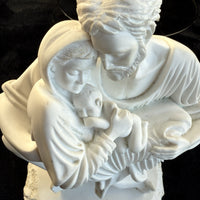 Thumbnail for Holy Family Statue Sculpture  Signed/Marked 1999  White Alabaster/Resin Compos5