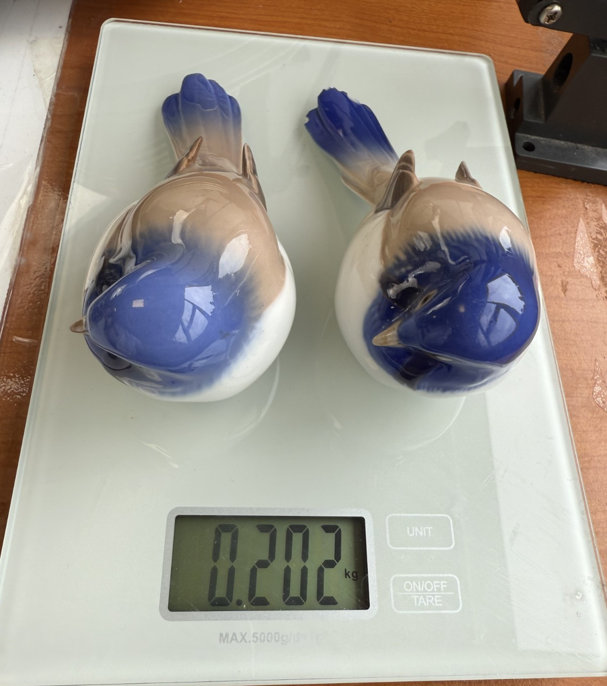 Bing Grøndahl & B&G Porcelain Blue Jay Bird Figurines Pair - Marked 1635 chipped11