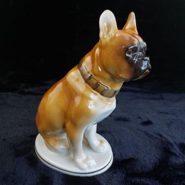 LFZ USSR Bulldog Figurine Porcelain Dog 8.5