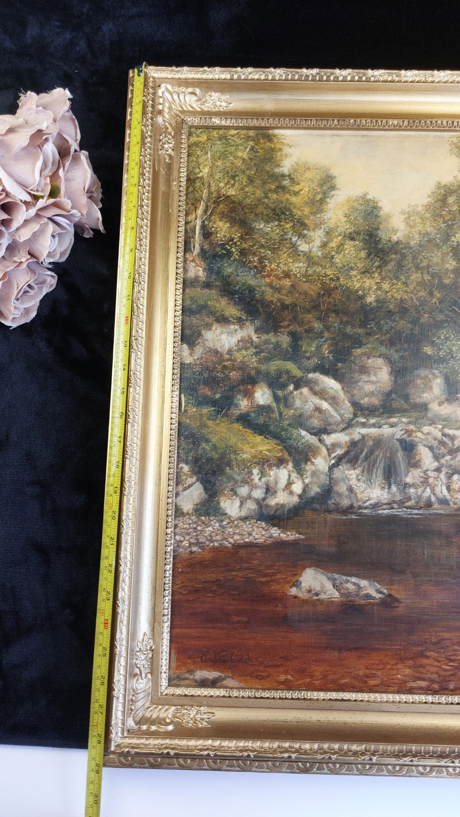 Andrew Welch oil RCA painting gold Framed Welsh Landscape 29"x25" Oil on Canvas16